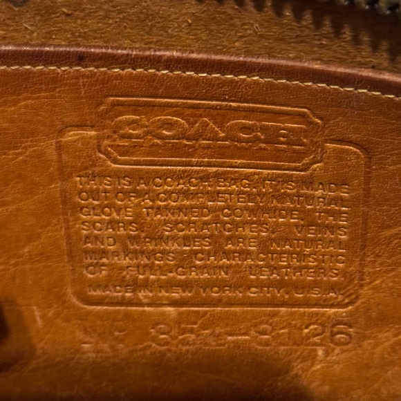 VINTAGE COACH British Tan Leather Zippered Crossbody Bag - EUC RARE - Picture 2 of 16